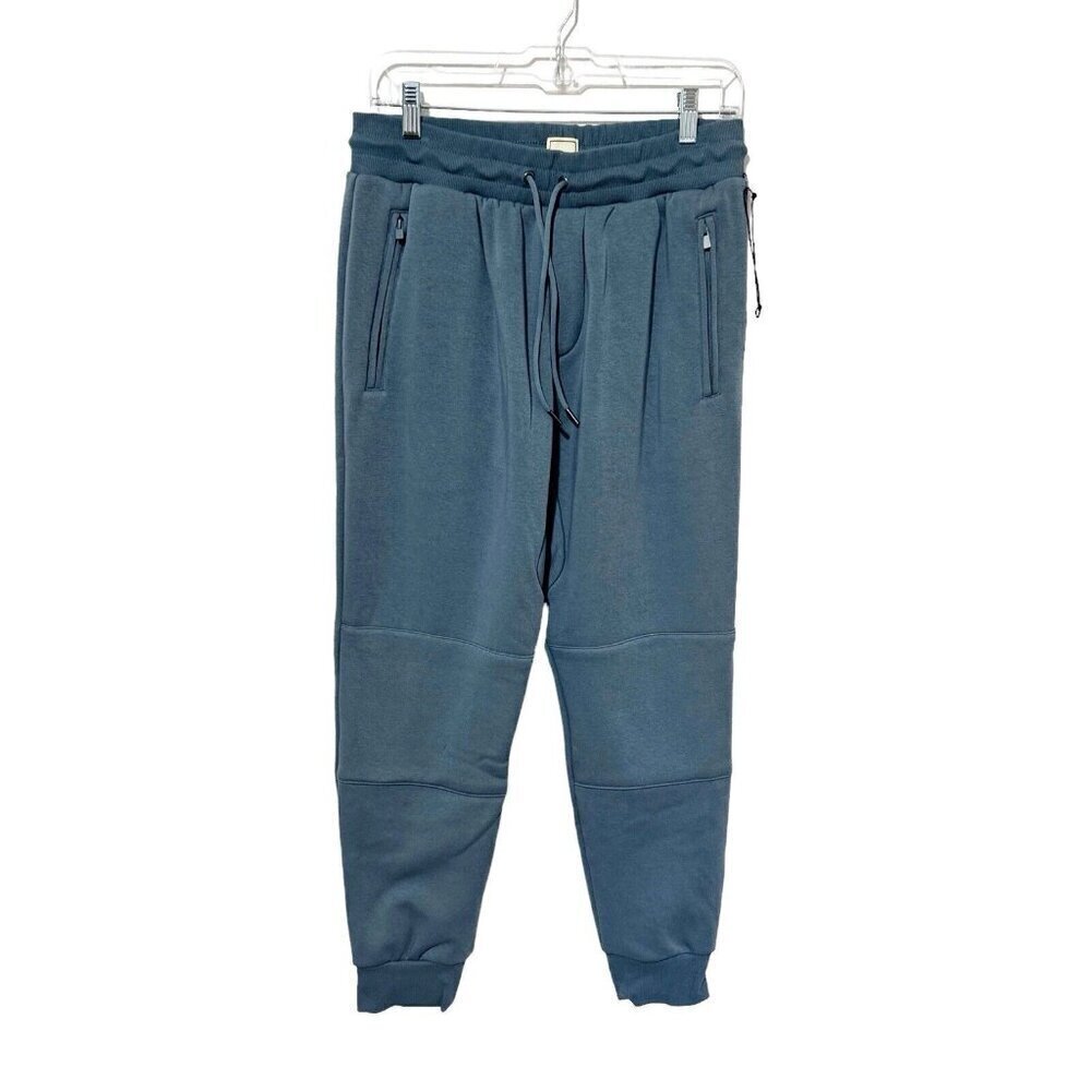 Swet Tailor Stretch Fleece Jogger Men's L Medium Blue Zip Pockets Inseam 29" New